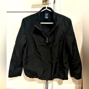 GAP‎ raincoat black women’s jacket coat windbreaker zipper pockets small
